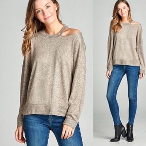Mocha Cutout Sweater